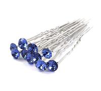 MontCherry Brand Light Blue/Sapphire Stud Crystal Diamante Wedding Bridal Prom 10 Hair Pins by Trendz