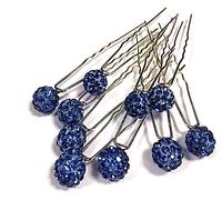 MontCherry Brand Shamballa Crystal Diamante Wedding Bridal Prom 20 Hair pins by Trendz (Light Blue)
