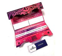 MontCherry Brand Tips & Lunacy Brand Magnetically Sealed Rolling Tray Lunacy Rolling Paper 1 Book Combo by Trendz