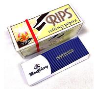 MONTCHERRY BRAND TIPS PACK AND RIPS FLAVOURED ROLLING PAPER IN ''VANILLA'' FLAVOR - 6 ROLLS COMBO BY TRENDZ