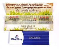 MONTCHERRY BRAND TIPS & RAW ORGANIC SINGLE WIDE ROLLING PAPERS - 20 BOOKLETS COMBO