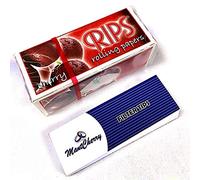 MONTCHERRY Brand Tips & RIPS Flavoured Cigarette Rolling Paper in ''Cherry'' Flavor - 6 Rolls Combo by Trendz