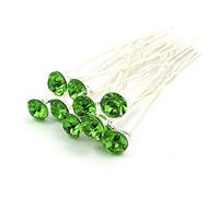 MontCherry Stud Crystal Diamante Wedding Bridal Prom Hair Pins 20 Pins by Trendz (Lime Green)