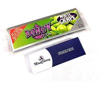 MONTCHERRY TIPS & JUICY JAY'S SUPERFINE ULTRA THIN "WHITE GRAPE" FLAVORED ROLLING PAPERS 1-1/4 SIZE - 3 BOOKLETS COMBO BY TRENDZ