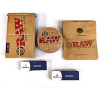 MontCherry tips & RAW Rectangular & Round Metal Cigarette Tin Case/Stash Case + Raw Pocket Ashtray Deal by Trendz