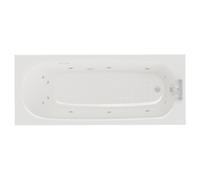 Monte Carlo 12 Jet Chrome Flat Jet Textured Base Anti Slip Single Ended Whirlpool Bath | White | Acrylic | 1700mm x 700mm