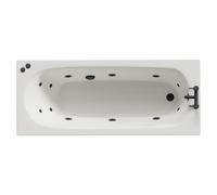 Monte Carlo 12 Jet Matt Black V-Tec Textured Base Anti Slip Single Ended Whirlpool Bath | White | Acrylic | 1700mm x 700mm