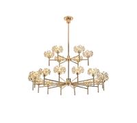 Monte Carlo 20 Light Chandelier - French Gold and Crystal