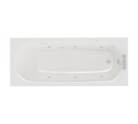 Monte Carlo 6 Jet Chrome Flat Jet Textured Base Anti Slip Single Ended Whirlpool Bath | White | Acrylic | 1700mm x 700mm