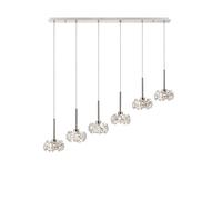 Monte Carlo 6 Light Bar Ceiling Pendant - Polished Chrome and Crystal