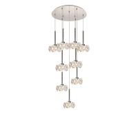 Monte Carlo 9 Light Cluster Ceiling Pendant - Polished Chrome and Crystal