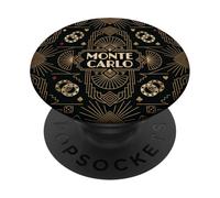 Monte Carlo Art Deco Casino with Elegant Geometric Motifs PopSockets Adhesive PopGrip