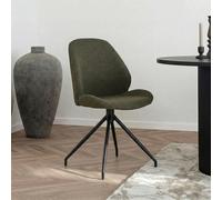 Monte Carlo Dining Chair - Set of 2 - Green - Boucle Fabric - Swivel