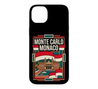 Monte Carlo Monaco Flag Casino Architecture Retro Art Case for iPhone 14 Plus