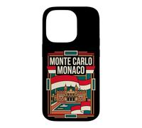 Monte Carlo Monaco Flag Casino Architecture Retro Art Case for iPhone 14 Pro
