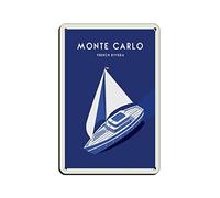 Monte Carlo Monaco France Vintage Travel Poster Tin Sign Vintage Metal Pub Club Cafe Bar Home Wall Art Decoration Poster Retro 20x30CM