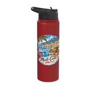 Monte Carlo Monaco, Mediterranean Coast French Riviera Stainless Steel Insulated Water Bottle