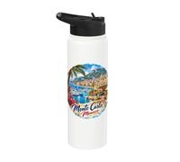 Monte Carlo Monaco, Mediterranean Coast French Riviera Stainless Steel Insulated Water Bottle