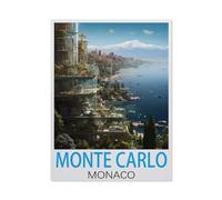 Monte Carlo Monaco vintage travel poster，Jigsaw Puzzles 1000 Pieces for Adults, Classic Puzzle Kids Puzzle Challenging And Difficult Puzzles for Adults And Teens（50x70cm）-AR31