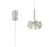 Monte Carlo Single Ceiling Pendant Light - Polished Chrome and Crystal