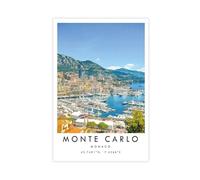 Monte Carlo Travel, Monaco Travel Poster（1） Canvas Poster Bedroom Decor Landscape Office Room Decor Gift 20x30inch(50x75cm)