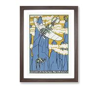 Monte Domapozza By Moriz Jung Classic Painting Framed Wall Art Print, Ready to Hang Picture for Living Room Bedroom Home Office Décor, Walnut A4 (34 x 25 cm)