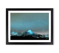 Monte Due Mani Mountain Top In Abstract Modern Art Framed Print | A2 Black Framed Wall Art | Ready to Hang | Abstract Landscape Picture | Living Room Bedroom Lounge Office