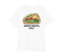 Monte Grappa Italy Mountaineer Climbing Hiking Expedition T-Shirt, Men's Big and Tall, White, 6X Tall