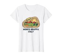 Monte Grappa Italy Mountaineer Climbing Hiking Expedition T-Shirt, Women, White, Medium