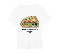Monte Grappa Italy Mountaineer Climbing Hiking Expedition T-Shirt, Women's Plus, White, 3X