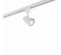 Monte Multi Directional Gloss White and Chrome Finish Mains Track GU10 LED Compatible Adjustable Spotlight Track Head Lighting