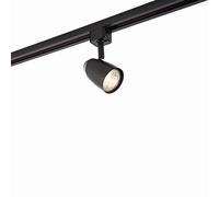 Monte Multi Directional Matt Black and Chrome Finish Mains Track GU10 LED Compatible Adjustable Spotlight Track Head Lighting