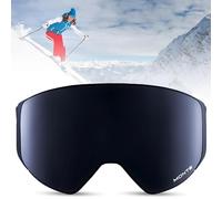 Monte Ski Goggles, Frameless Interchangeable Magnetic Lens 100% UV400 Protection Snow Goggles for Men & Women, OTG & Helmet-Compatible Snowboard Goggles, Anti-glare Ski Goggles For Skiing Snowboarding