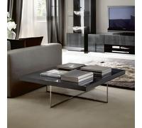 Montecarlo Coffee Table - Square - Grey Koto High Gloss - Wooden and Metal