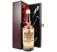 Montecarlo Drink 1960's in a silk lined wooden box with four wine accessories, 1 x 700ml