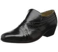 Montecatini Pablo Man Cuban Heel Reptiles Leather Shoes Black, Black and White, 9 UK