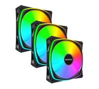 Montech AX120 Pro ARGB 120mm Black PWM Fan Triple Pack w/ Fan Hub