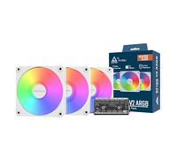 MONTECH GF120R V2 ARGB 120mm Case Fan - Sleek & Minimalist Design, High Airflow, Hydraulic Bearing, Quiet Performance, Vibrant ARGB Lighting, Reverse Blade, 3 in 1 Pack with 6X6 Fan Hub, White