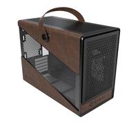 Montech Heritage Case, Black, MicroATX Chassis w/ Tempered Glass/Leather Window,