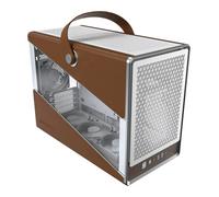 Montech Heritage Pro Case, White, MicroATX Chassis w/ Tempered Glass/Leather Win