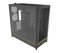 Montech HS01 Mid Tower Chassis, Black, Reversible Layout, 2x USB 3.0, 1x USB-C,