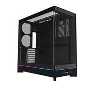 MONTECH HS02, ATX Mid-Tower PC Case, Gaming PC, High-Airflow, Reversible Layout, Sturdy Curved Tempered Glass Front Panel, Sink-in Design, Toolless Panels, Black, US