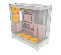 Montech HS02 PRO Mid Tower Dual Chamber Curved Glass White Reversible Layout, 5x