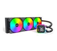 MONTECH HyperFlow Digital 360 CPU Liquid Cooler with 3100RPM Pump 360mm AIO 3×120mm E28 ARGB Fans, Real-Time Digital Display, Intel and AMD Support (Black)