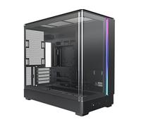 MONTECH King 15 Micro-ATX PC Case, Curved Panoramic Glass, Chimney Airflow Cooling, Dual-Chamber Design, 360mm Radiator Support, Compact Build for Next-Gen GPU & High-Performance Systems, Black
