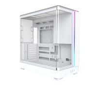 MONTECH King 45 ATX PC Case, Curved Panoramic Glass, Chimney Airflow Cooling, Dual-Chamber Design, 360mm Radiator Support, Compact Build for Next-Gen GPU & High-Performance Systems, White
