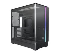 MONTECH King 45 ATX PC Case, Curved Panoramic Glass, Chimney Airflow Cooling, Dual-Chamber Design, 360mm Radiator Support, Compact Build for Next-Gen GPU & High-Performance Systems, Black