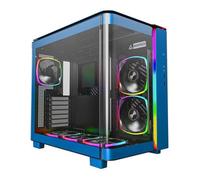 Montech KING 95 PRO Blue Mid Tower TG Dual Chamber PC Case w/ 10-Port