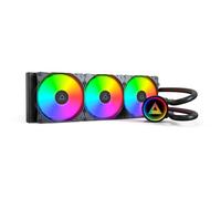 MONTECH Lightflow ARGB 360 Black - Ultra-Quiet AIO Liquid CPU Cooler, 3100RPM Pump, Triple Silent Fans, High-Efficiency Radiator for Superior Heat Dissipation, Intel & AMD Compatible, ARGB-Free