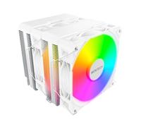 MONTECH NX600 ARGB Dual-Tower CPU Air Cooler, 6 Heat Pipes, 2 Fans, White | AMD AM5/AM4 & Intel LGA1851/1700 Socket Support, 160mm Height, Soldered Copper Base, Dual-Tower High-Airflow Cooling